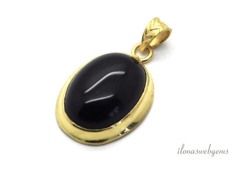 Vermeil (3 micron) hanger Onyx ca. 20x16mm