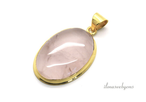 14ct vermeil (3 micron) pendant Rose Quartz approx. 32x23mm