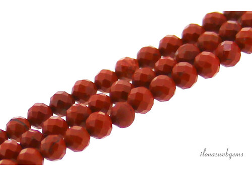 Rote Jaspisperlen, rund, ca. 3,5 mm