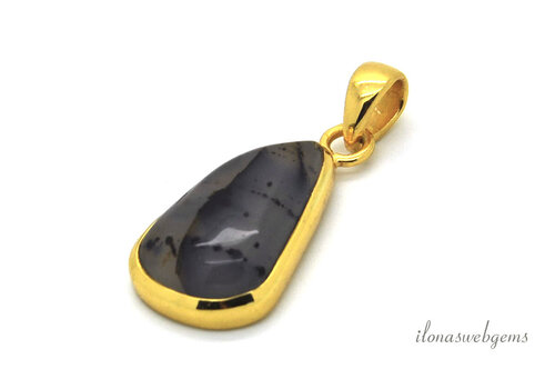 Vermeil (1 micron) hanger Montana Agaat ca. 1