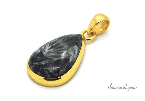 Vermeil (1 Mikron) Anhänger Seraphinit ca. 26x17mm