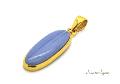14ct vermeil (1 micron) pendant blue Opal approx. 36x14mm