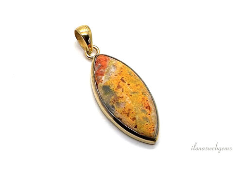 Vermeil (1 Mikron) Anhänger Bumblebee Jasper ca. 38x17mm
