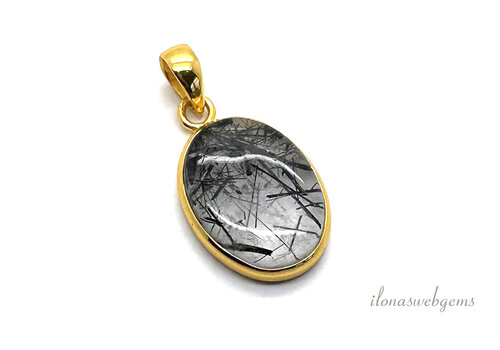 Anhänger aus 14 kt Vermeil (1 Mikron)Toermaline-Quarz, ca. 25 x 20 mm