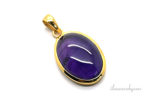 Anhänger Amethyst aus 14 kt Vermeil (1 Mikron), ca. 30 x 22 mm