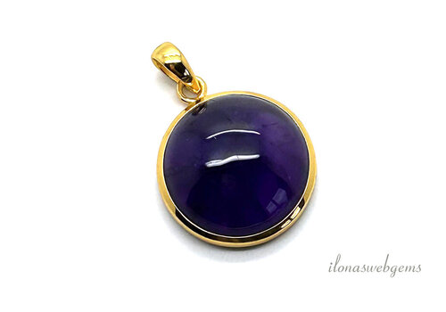 Vermeil-Anhänger (1 Mikron), Amethyst, ca. 28 mm