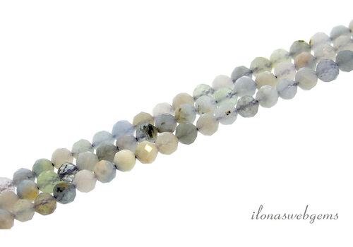 Aquamarine beads round facet approx. 5mm