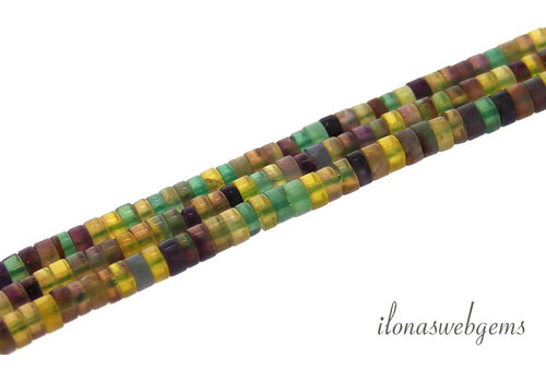 FLuoriet kralen heishi ca. 4x2mm