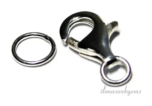 Sterling silver lobster clasp approx. 13 mm