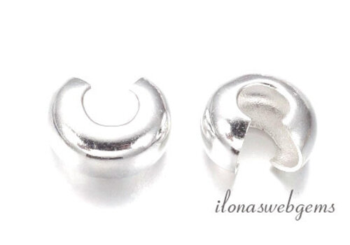 1 piece sterling silver crimp bead cover approx 4mm