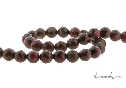 Garnet beads faceted round approx. 8mm