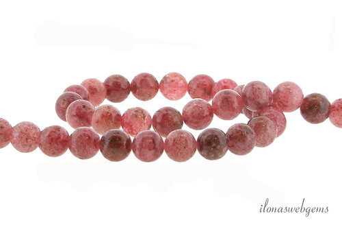 Strawberry Quartz beads round approx. 8mm