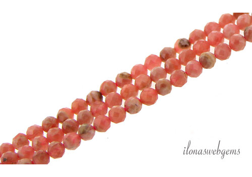 Rhodochrosite beads faceted approx. 3mm