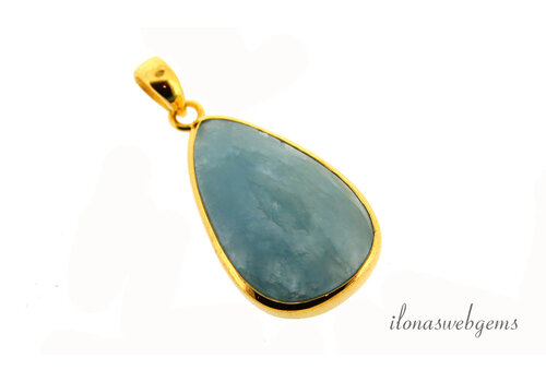 Vermeil (1 Mikron) Aquamarin, ca. 40 x 22 mm
