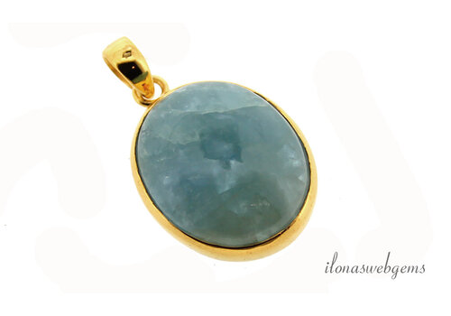 Vermeil (1 micron) Aquamarine approx. 39x24mm