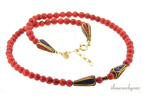 Tibetan- Coral necklace-14K/20 Goldfilled