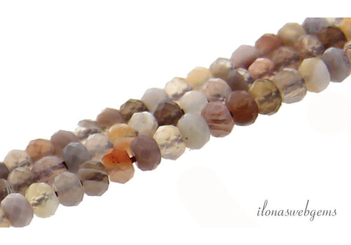 Agate beads faceted roundel approx. 3x2 mm