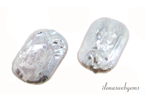 1 Paar Biwa parels ca. 16x11x4mm AA kwaliteit