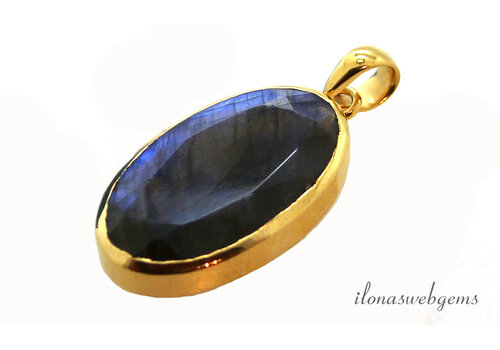 Vermeil (1micron) hanger met Labradoriet ca. 39x22mm