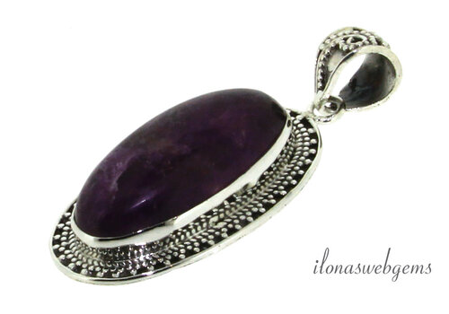 Sterling zilveren hanger Amthist ca.