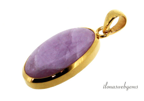 Vermeil (1 micron) Kunzite pendant approx. 41x18x8mm