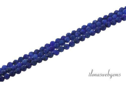 Lapis Lazuli kralen facet rond ca. 3mm