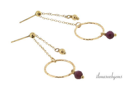 14/20 Gold Filled stud earrings with Ruby