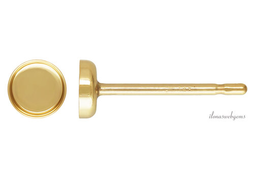 1 paar 14/20 Gold filled oorknopjes voor cabochon 3mm