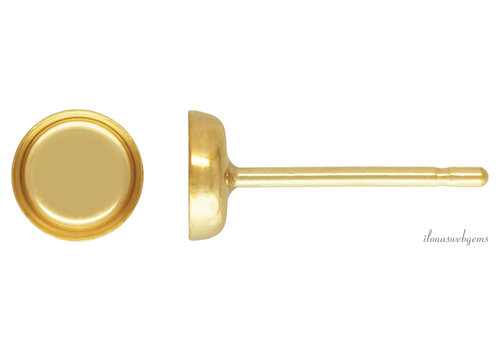 1 paar 14/20 Gold filled oorknopjes voor cabochon 4mm