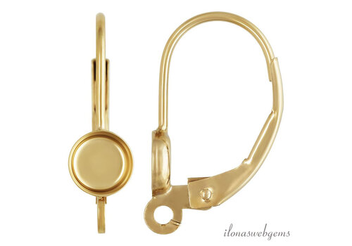 1 pair of 14/20 Gold filled earwires for cabochon 4mm