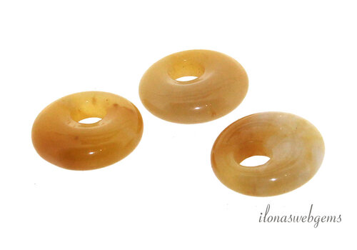 Gele Jade donut ca. 18x5mm