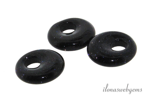 Blauwe Goudsteen donutca. 18x5mm