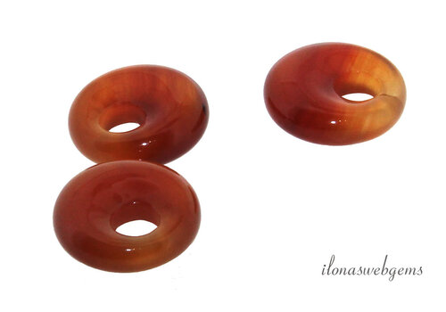 Rode Agaat donut ca. 18x5mm
