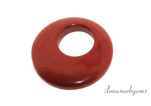Rode Jaspis donut ca. 28x7mm