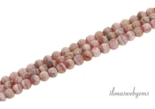 Rhodochrosite beads round approx. 4mm