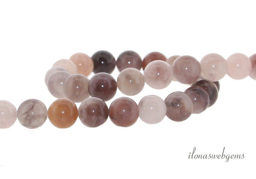 Chinese Maansteen kralen roze rond ca. 4mm