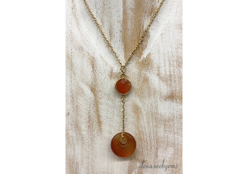 14/20 Gold filled Collier met Carneool en edelsteen Donut