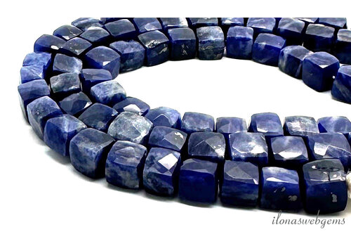 Sodalite beads faceted cube approx. 6mm