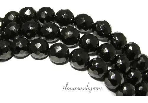 Black Gitten beads faceted round approx. 10mm