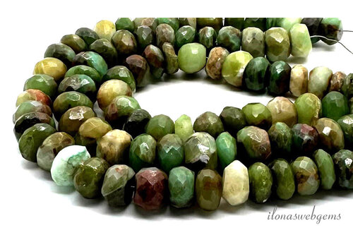 Peruvian Opal beads faceted approx. 10x6mm