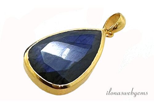 14ct Vermeil (1micron) pendant with Labradorite approx. 38x22mm