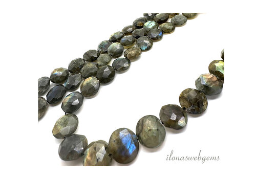 Labradorite facet coins ascending and descending approx. 17x14x11mm