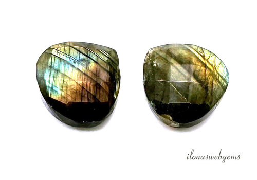 1 pair of Labradorite facet drops approx. 16x7mm