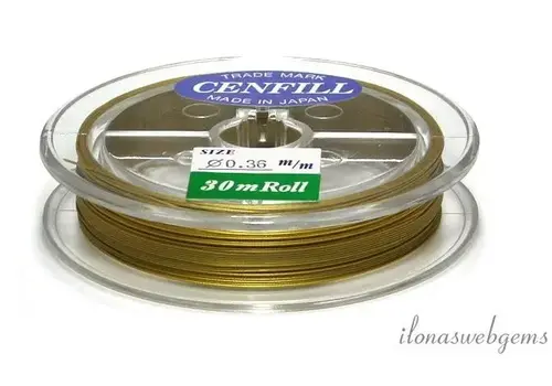 1 Meter Cenfill Edelstahl-beschichteter Saitendraht, goldfarben, 0,36 mm (7 Stränge)