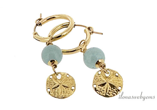 14/20 Goldfilled Creolen mit Aqamarin