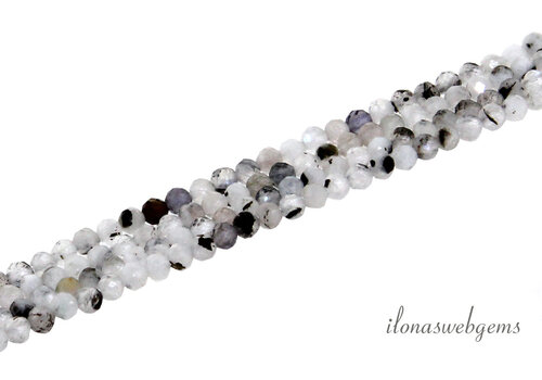 Rainbow Moonstone beads faceted round with inclusions approx. 3mm