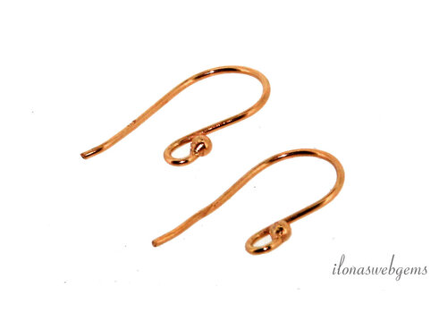 Rosé Vermeil oorhaakjes ca. 19mm