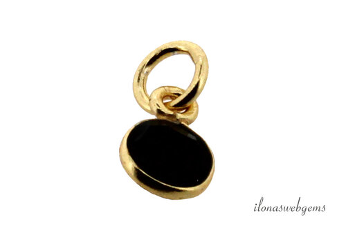 Vermeil hangertje met Onyx ca. 6mm