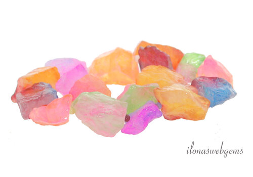 Rock crystal beads rough approx. 23x15x10mm