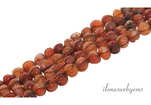 Cornelian/Agate beads pumpkins approx. 10mm Silk Road